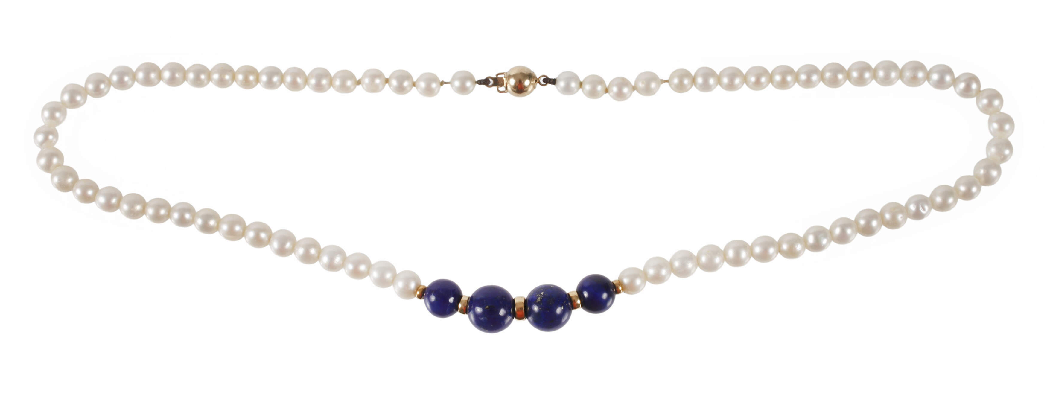 Perlencollier mit Lapislazuli