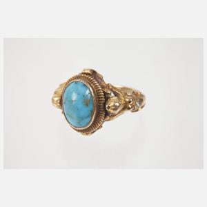 Ring und Ohrhänger mit Türkisen