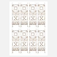 Acht kleine Fenstergitter Schmiedeeisen111