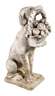 Gartenfigur Hund mit Blumenkorb