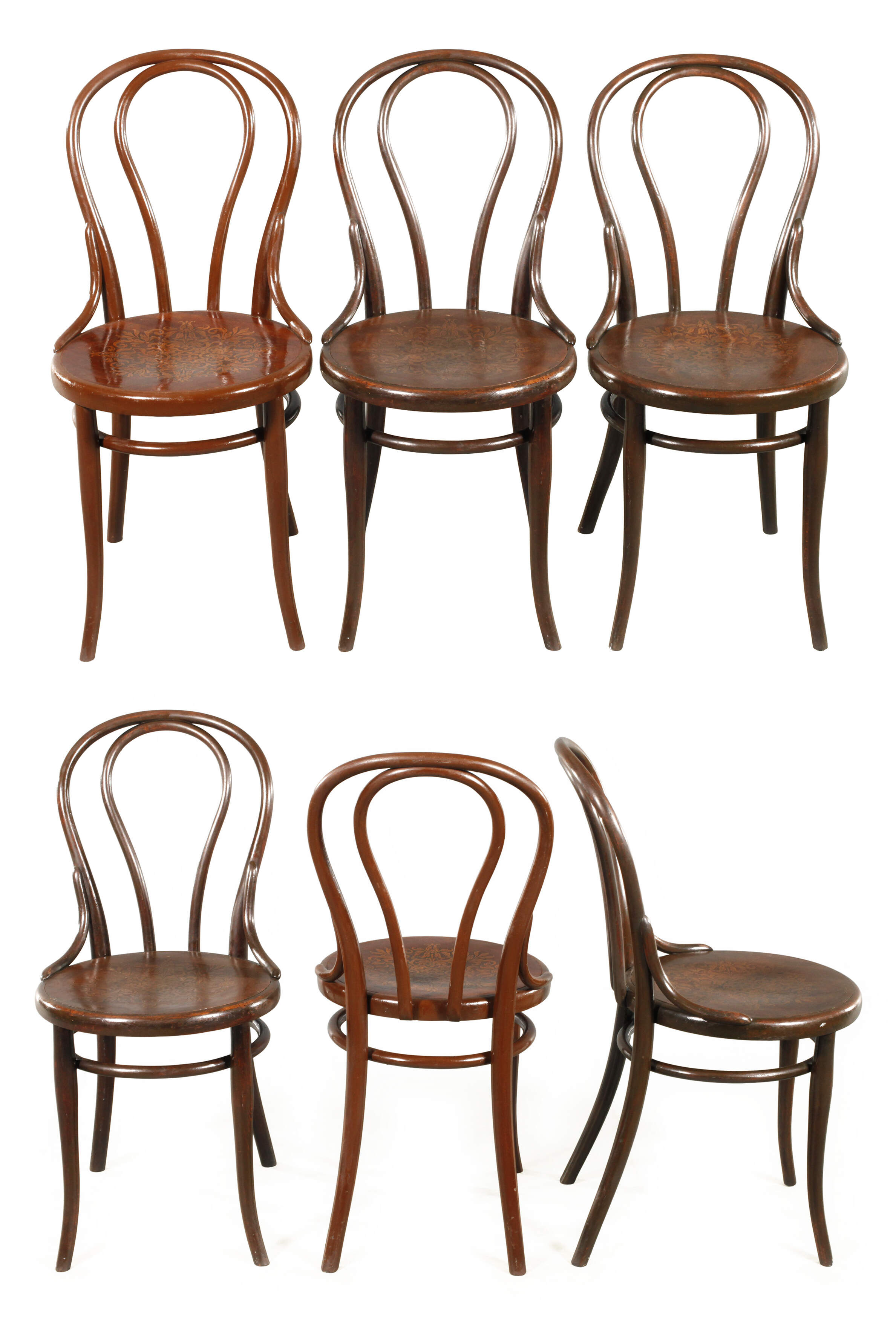 Thonet sechs Stühle Modell No. 18
