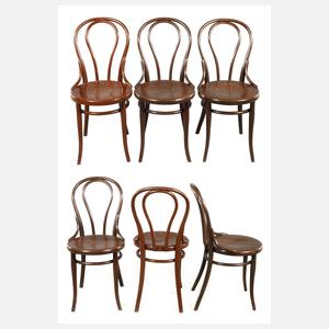 Thonet sechs Stühle Modell No. 18