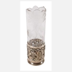 Moser Vase mit Silbermontierung