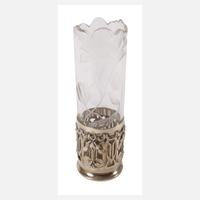 Moser Vase mit Silbermontierung111