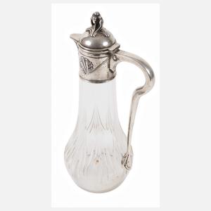 Karaffe mit Silbermontierung Jugendstil