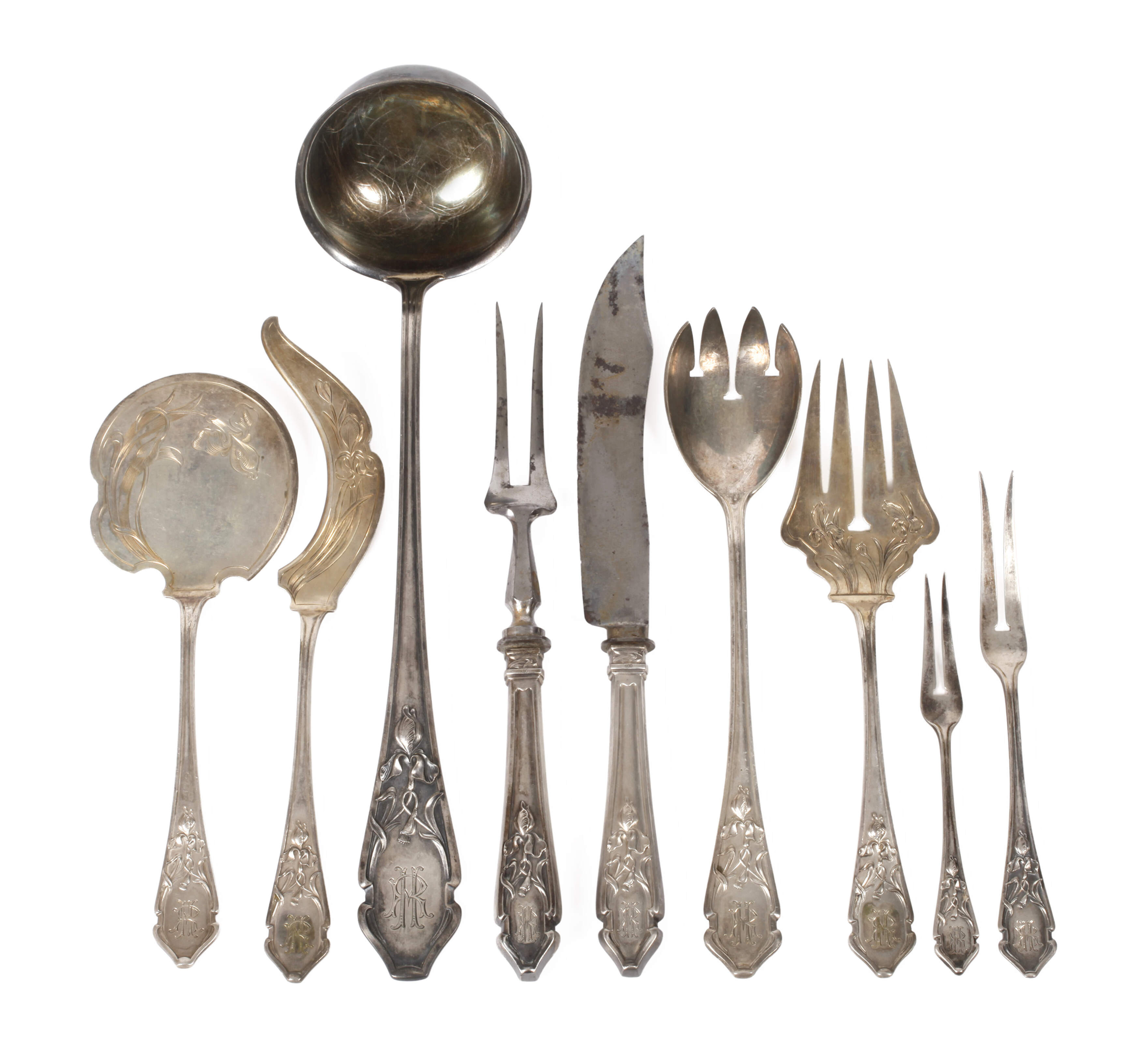 Silber Konvolut Vorlegeteile Jugendstil