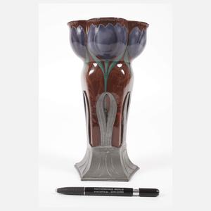 Orivit Vase Zinnmontur und Keramikeinsatz