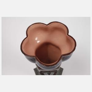 Orivit Vase Zinnmontur und Keramikeinsatz