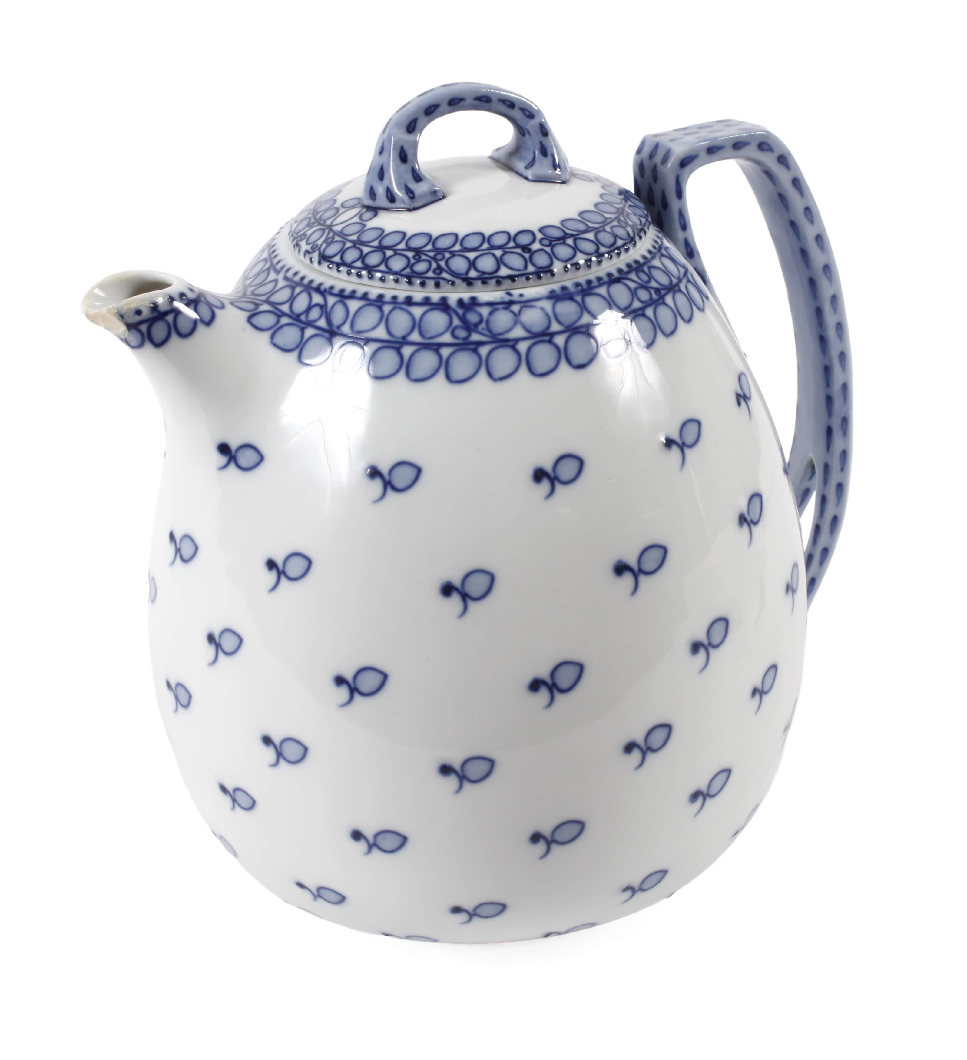 Meissen Kaffeekanne "Blaue Rispe"