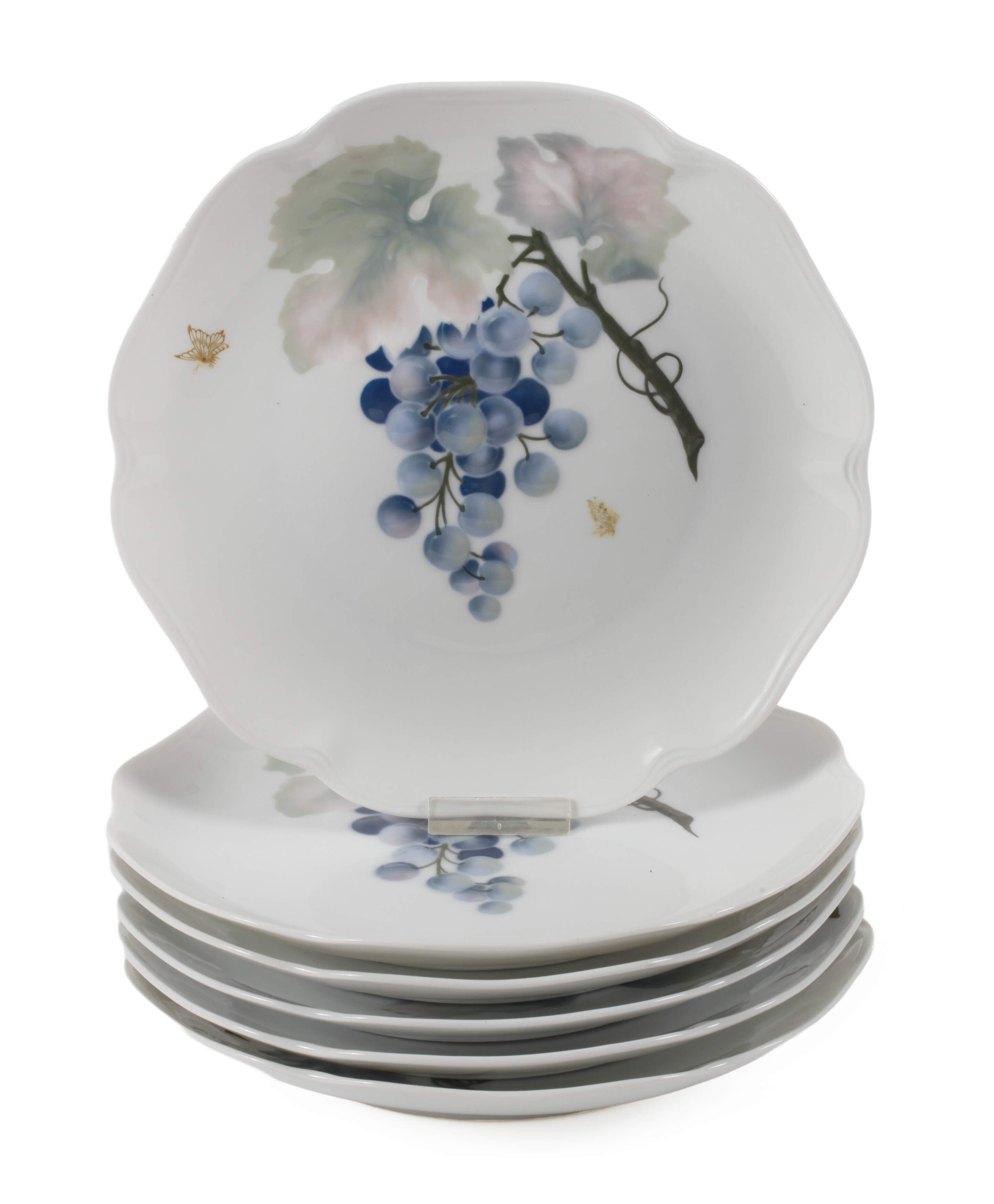 Rosenthal sechs Obstteller Pâte sur Pâte-Dekor