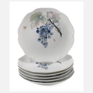 Rosenthal sechs Obstteller Pâte sur Pâte-Dekor