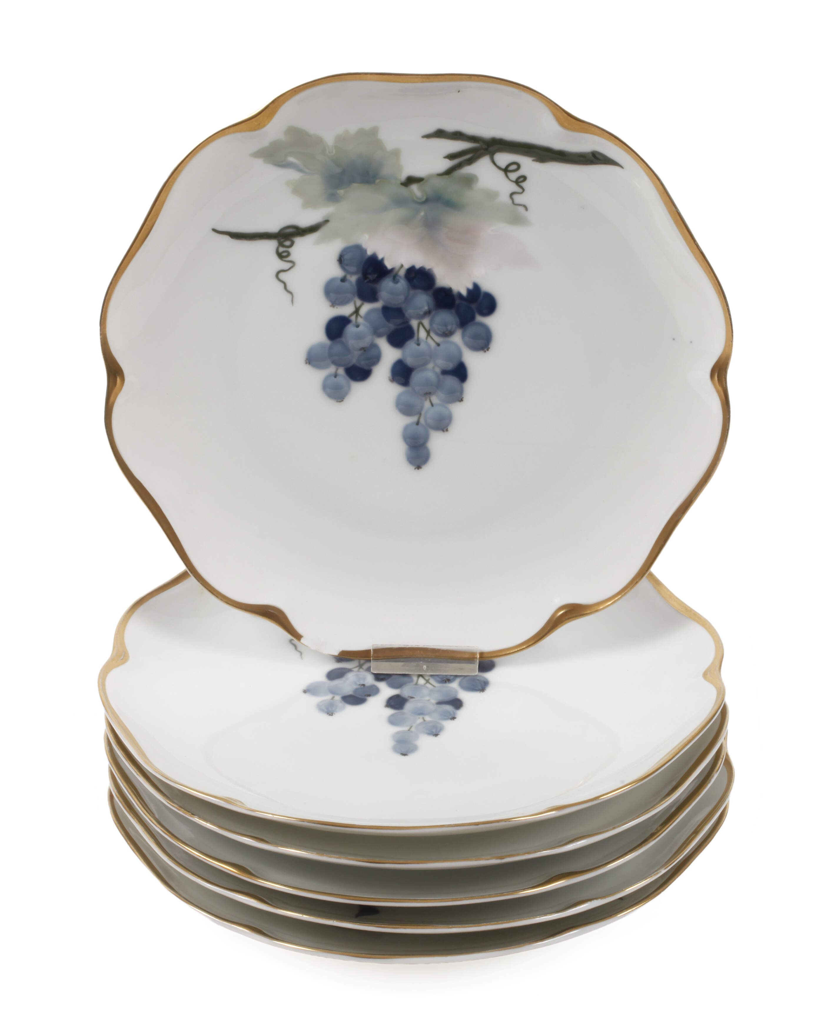 Rosenthal sechs Obstteller Pâte sur Pâte-Dekor