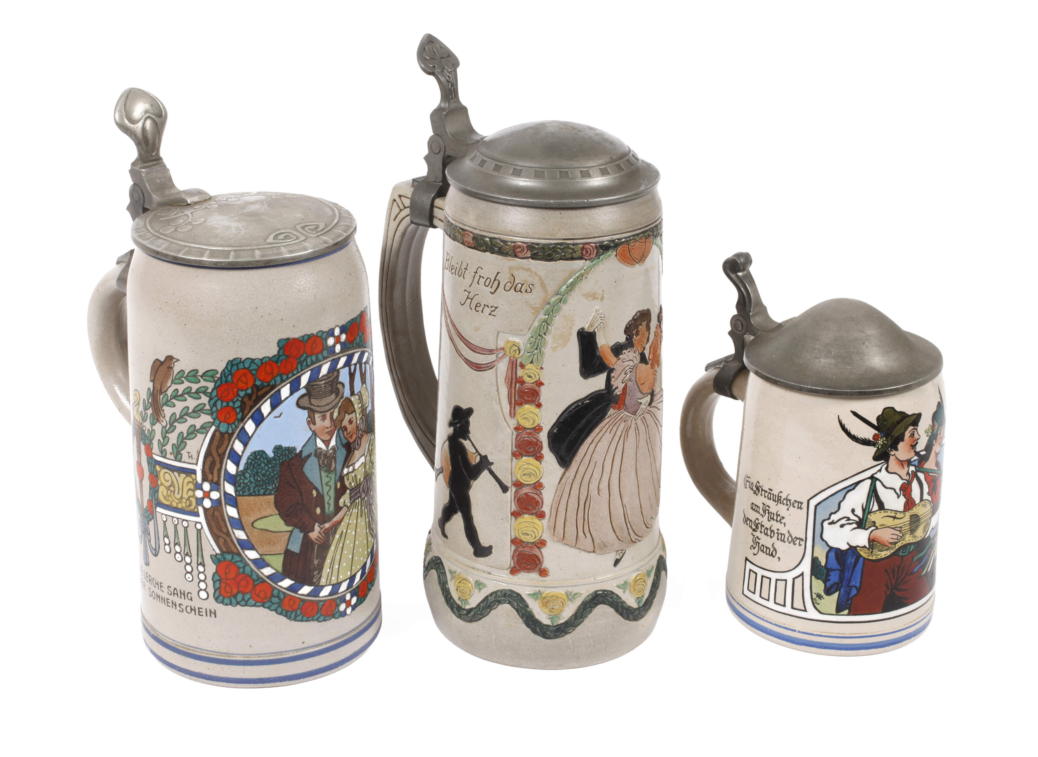Drei Bierkrüge Jugendstil