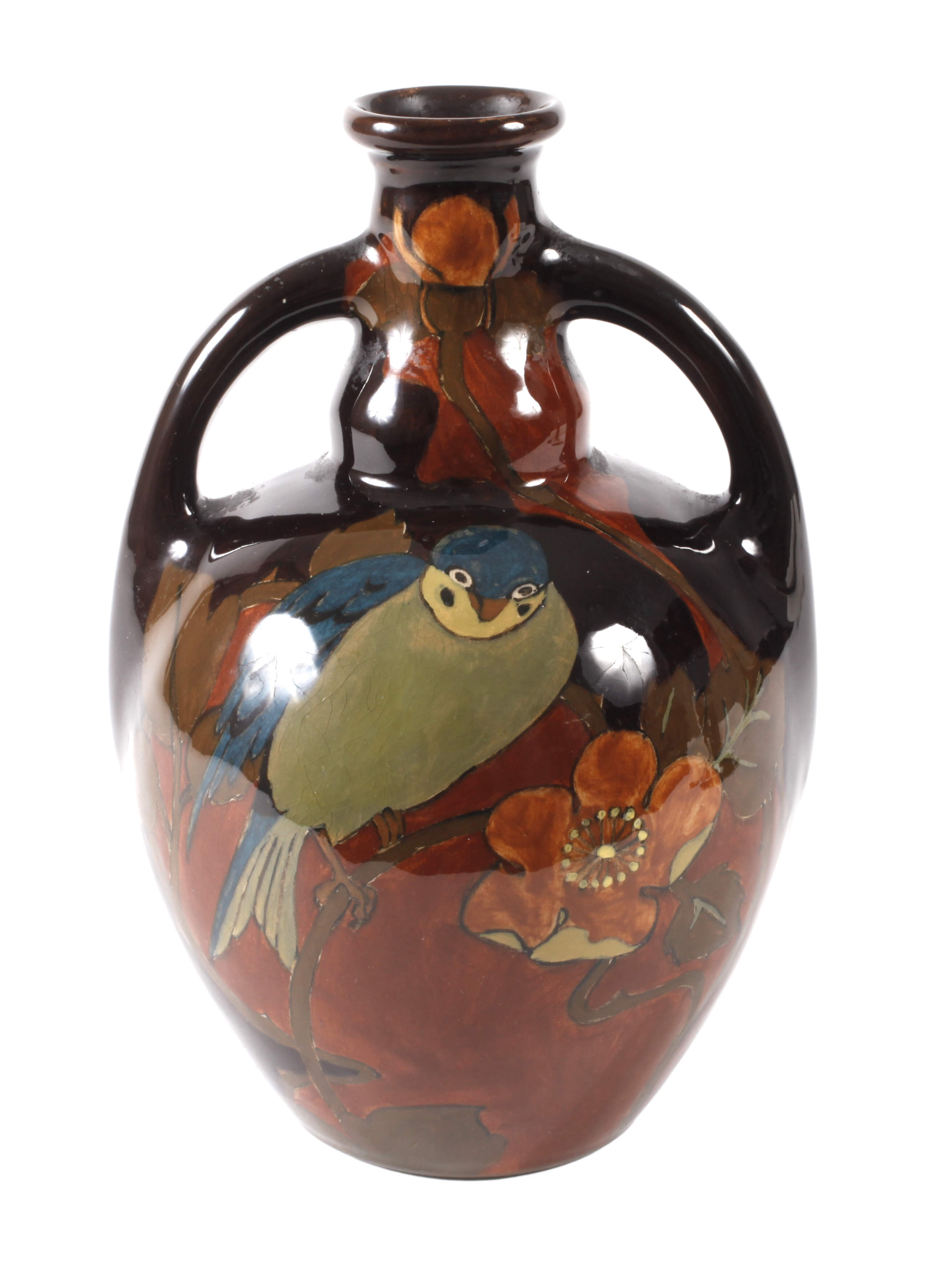 Rozenburg Henkelvase Vogeldekor