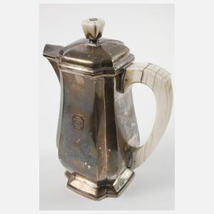 Großes Kaffeeservice mit Samowar Silber/Elfenbein