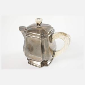 Großes Kaffeeservice mit Samowar Silber/Elfenbein