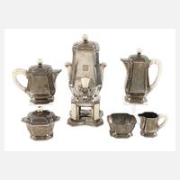 Großes Kaffeeservice mit Samowar Silber/Elfenbein111