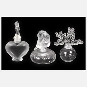René Lalique drei Flakons