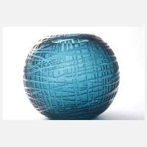 Kugelvase Ätzglas