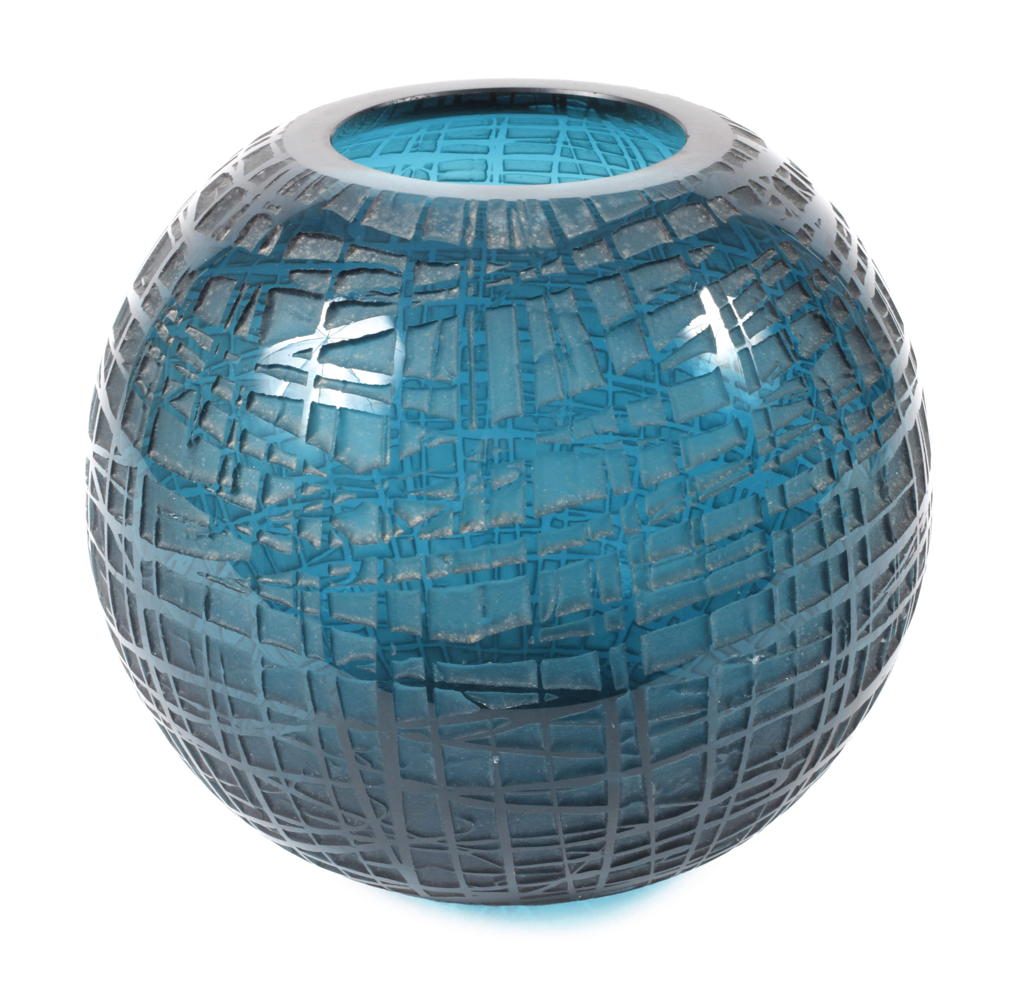 Kugelvase Ätzglas