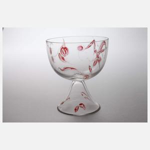Glasfachschule Zwiesel drei Sektschalen Art déco