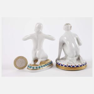 Karl Ens Volkstedt zwei Miniaturen als Damenakte