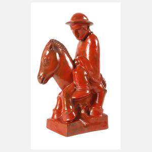 Karlsruher Majolika Reiterfigur Ludwig König
