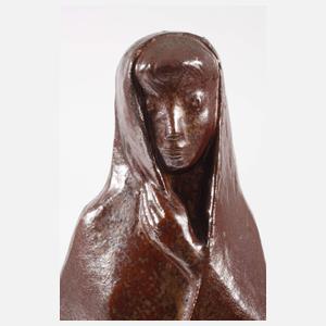 Große Madonnenfigur Steinzeug
