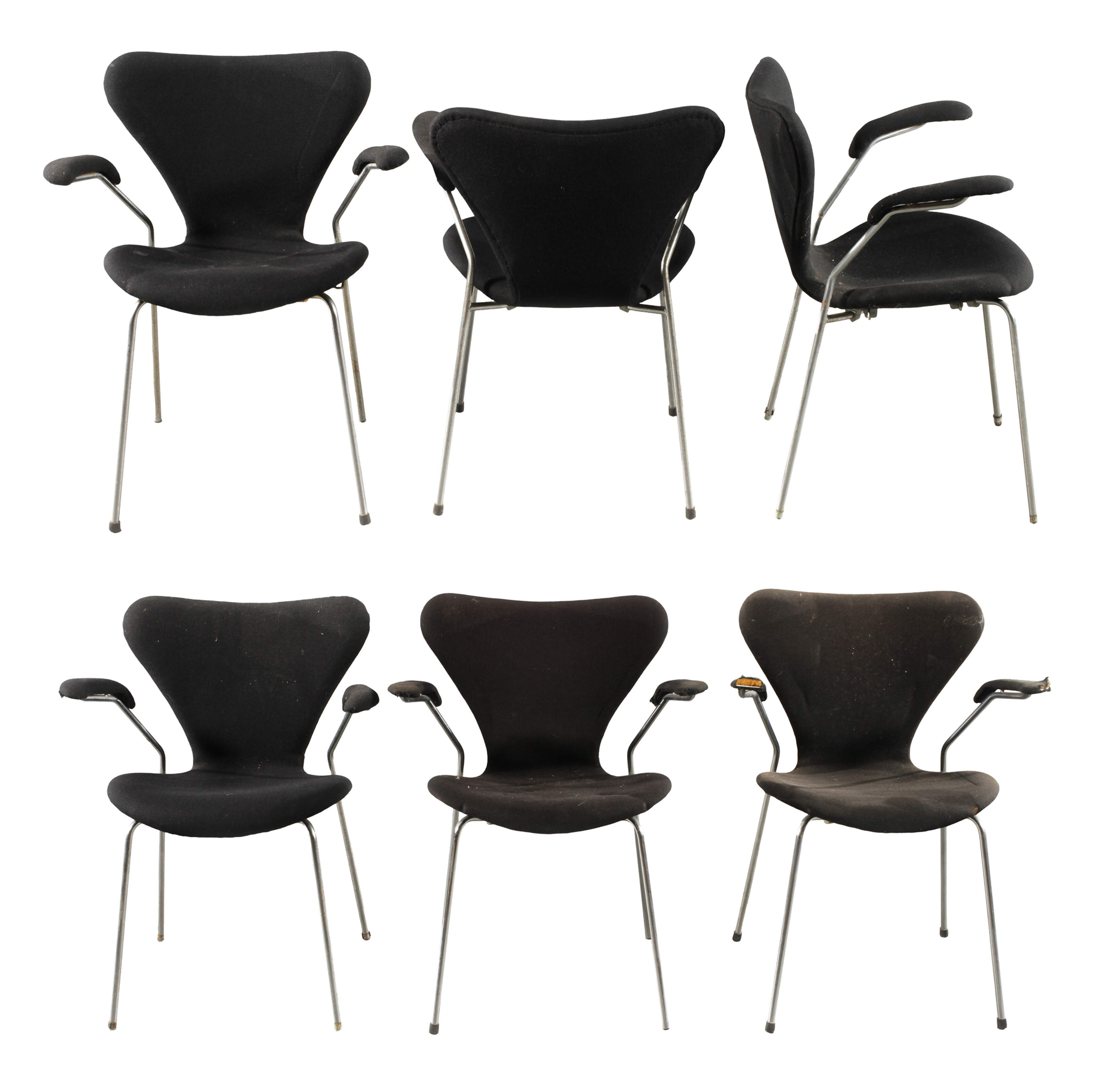 Arne Jacobsen, sechs Armlehnstühle Serie 7