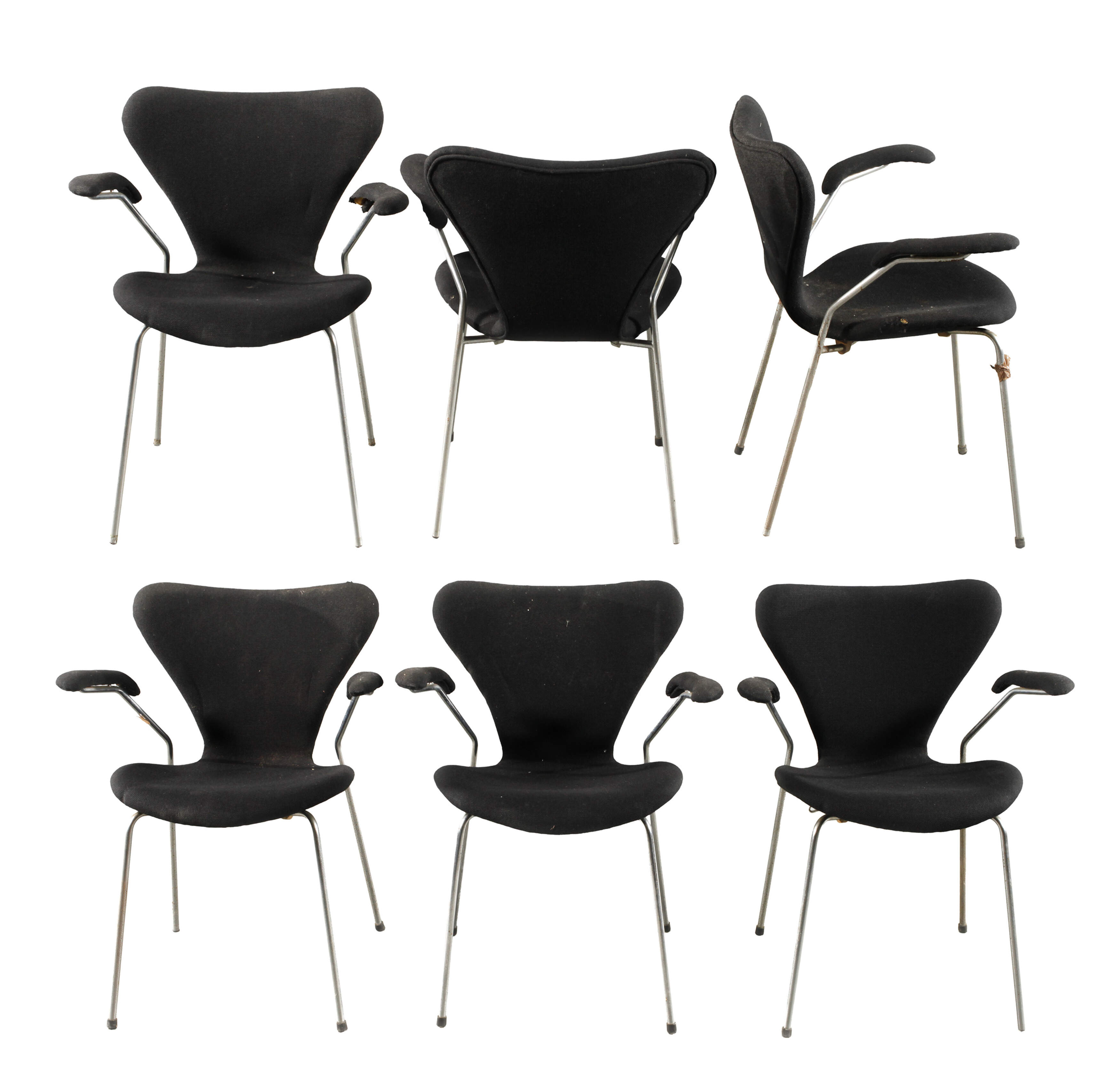 Arne Jacobsen, sechs Armlehnstühle Serie 7