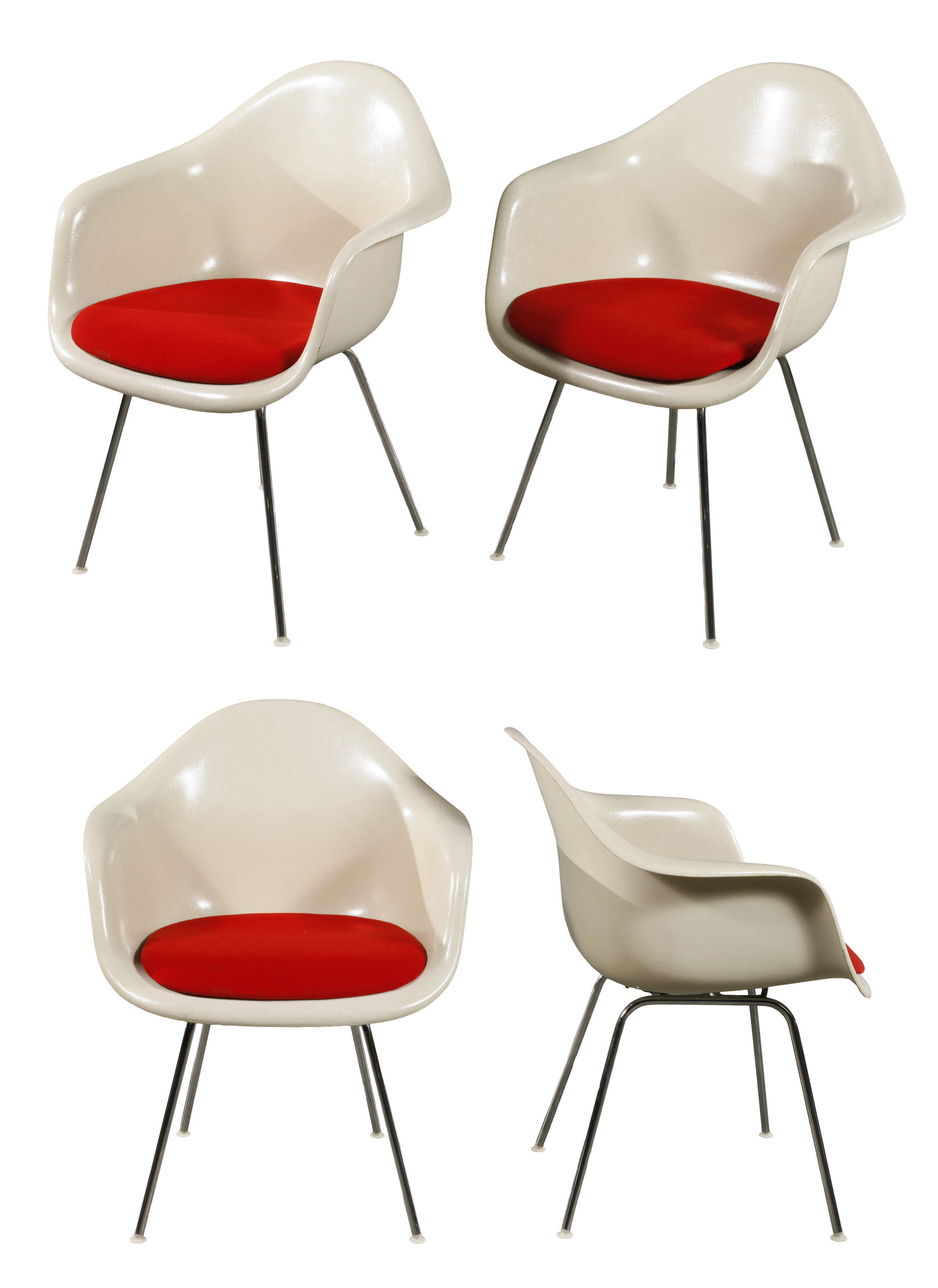 Charles & Ray Eames, vier Armlehnstühle "DAX"