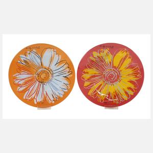 Andy Warhol, Paar Glasteller "Daisies"