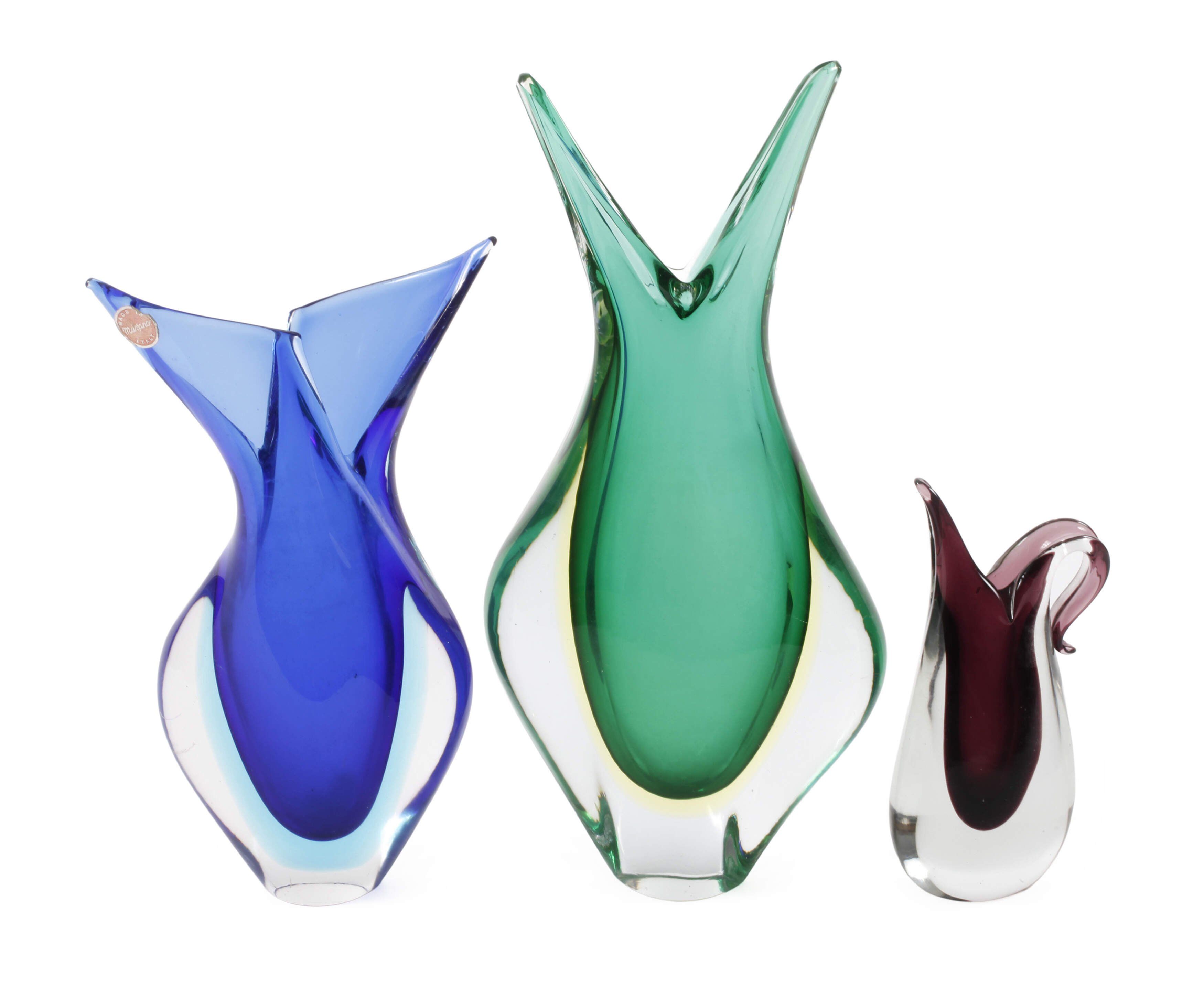 Murano drei Vasen "Sommerso"