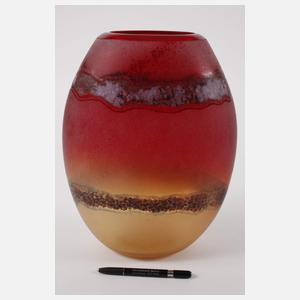 Alfredo Barbini Murano große Vase "Scavo"