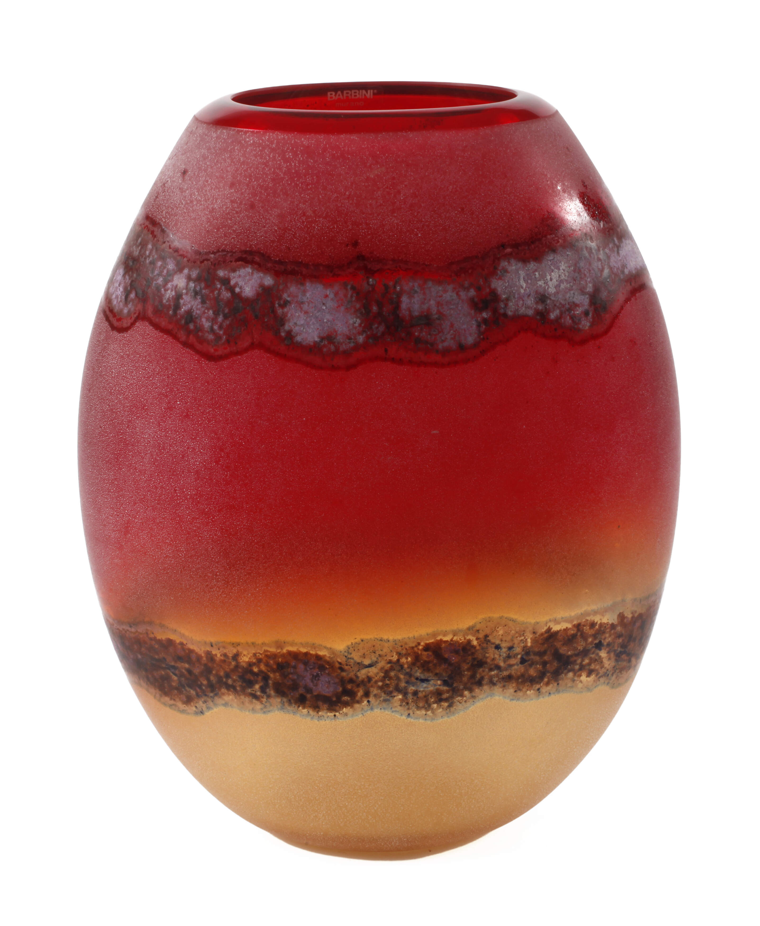 Alfredo Barbini Murano große Vase "Scavo"