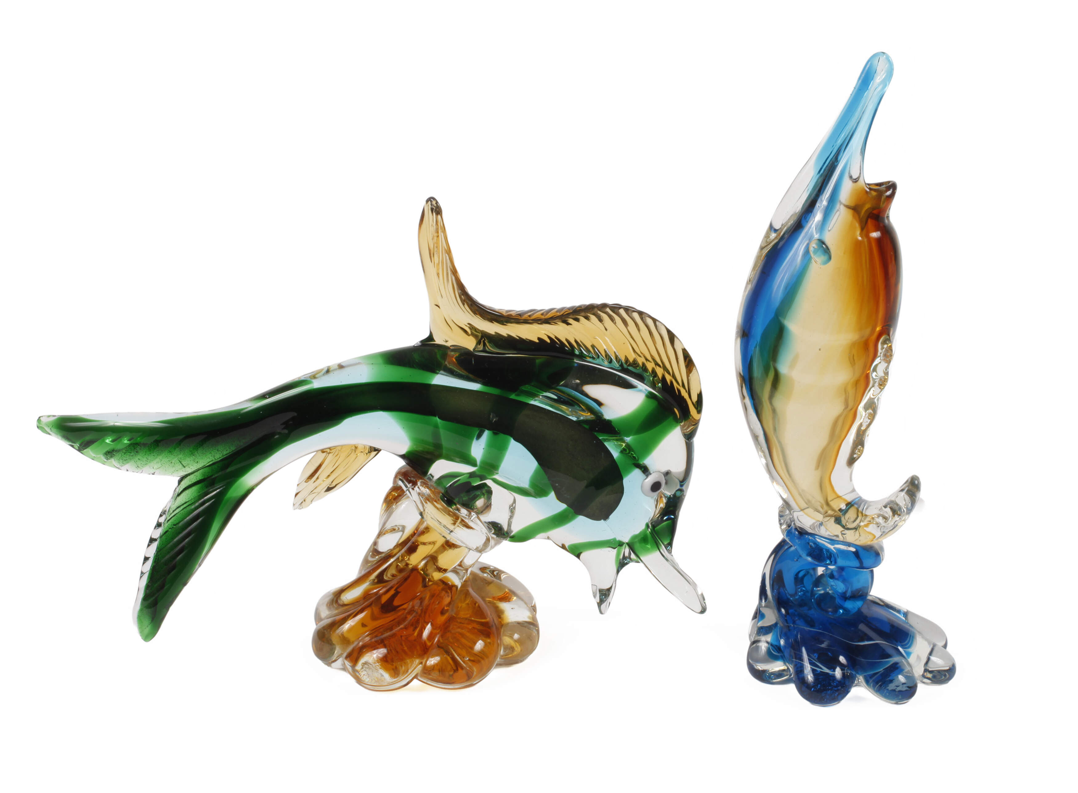 Murano zwei Fischskulpturen