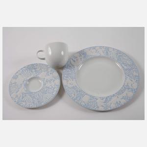 Rosenthal drei Kaffeegedecke "Zauberflöte blau"