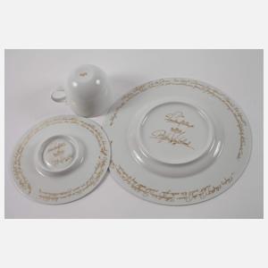 Rosenthal drei Kaffeegedecke "Zauberflöte blau"
