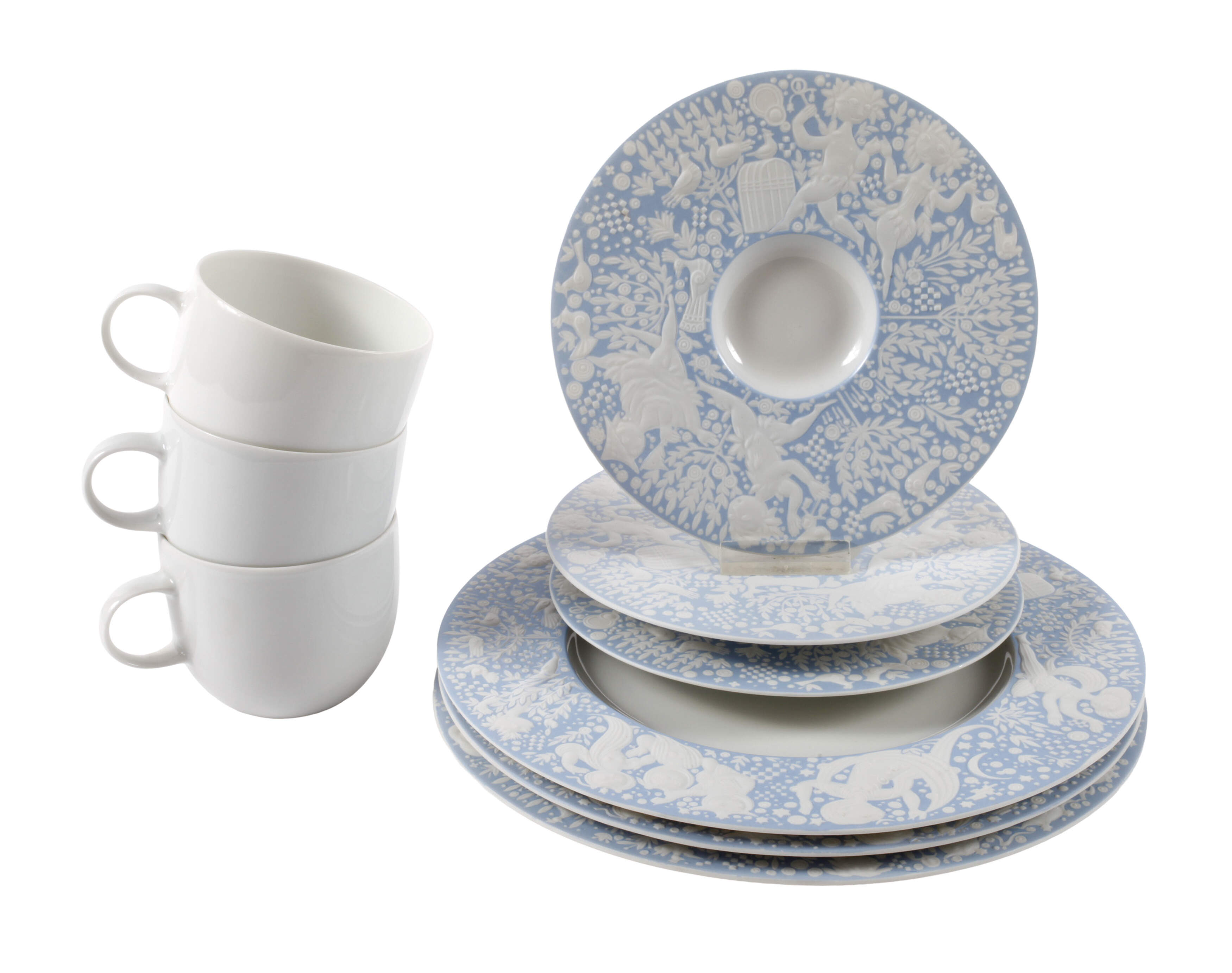 Rosenthal drei Kaffeegedecke "Zauberflöte blau"