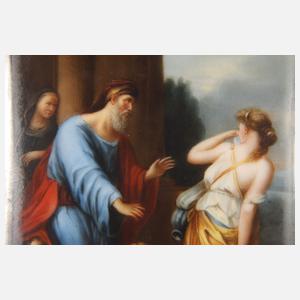 Kleine gerahmte Bildplatte "Verstoßung der Hagar"