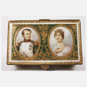 Sèvres Prunkdose Portrait Napoleon I. und Gemahlin