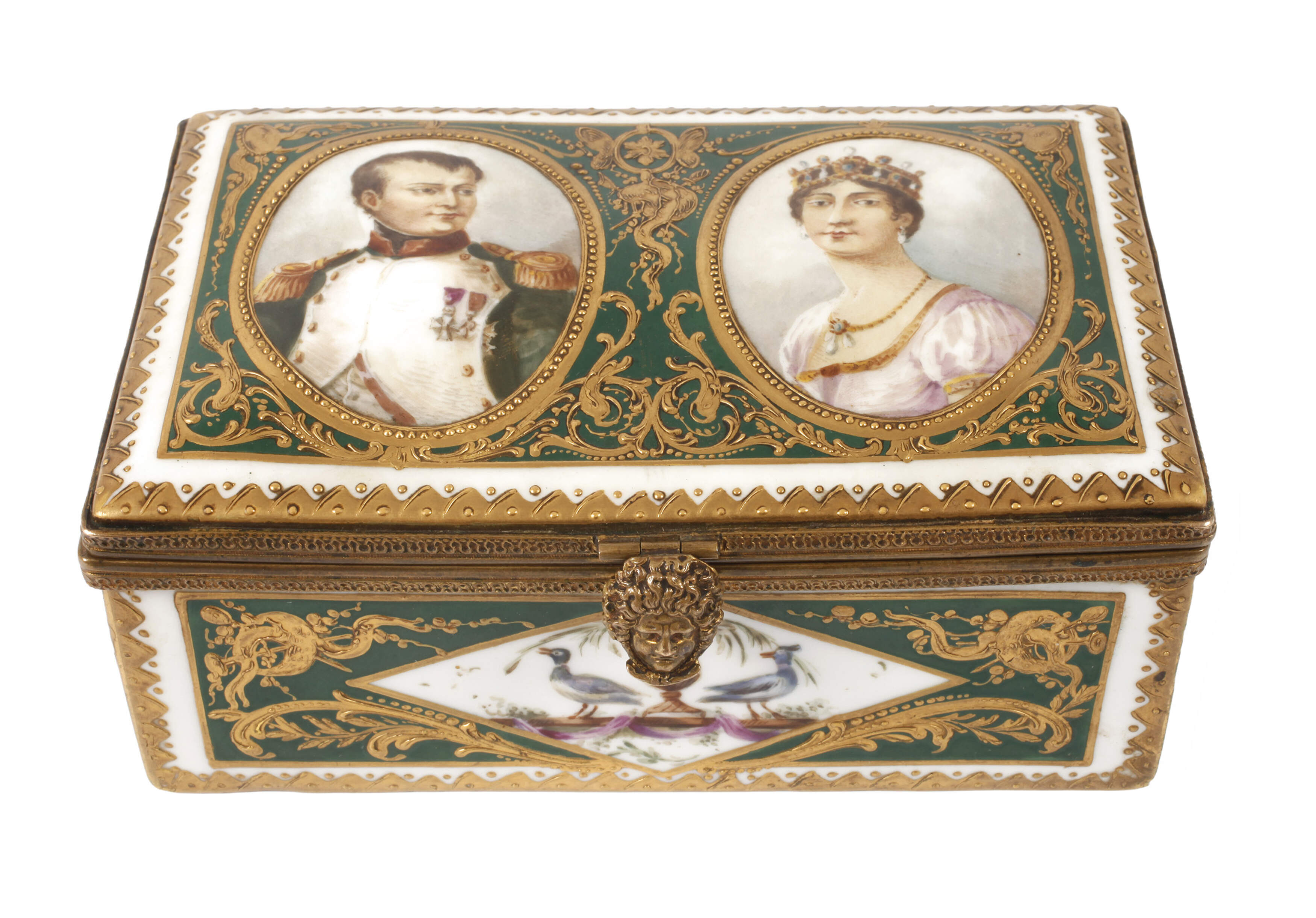 Sèvres Prunkdose Portrait Napoleon I. und Gemahlin