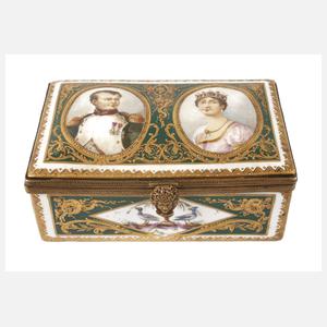 Sèvres Prunkdose Portrait Napoleon I. und Gemahlin