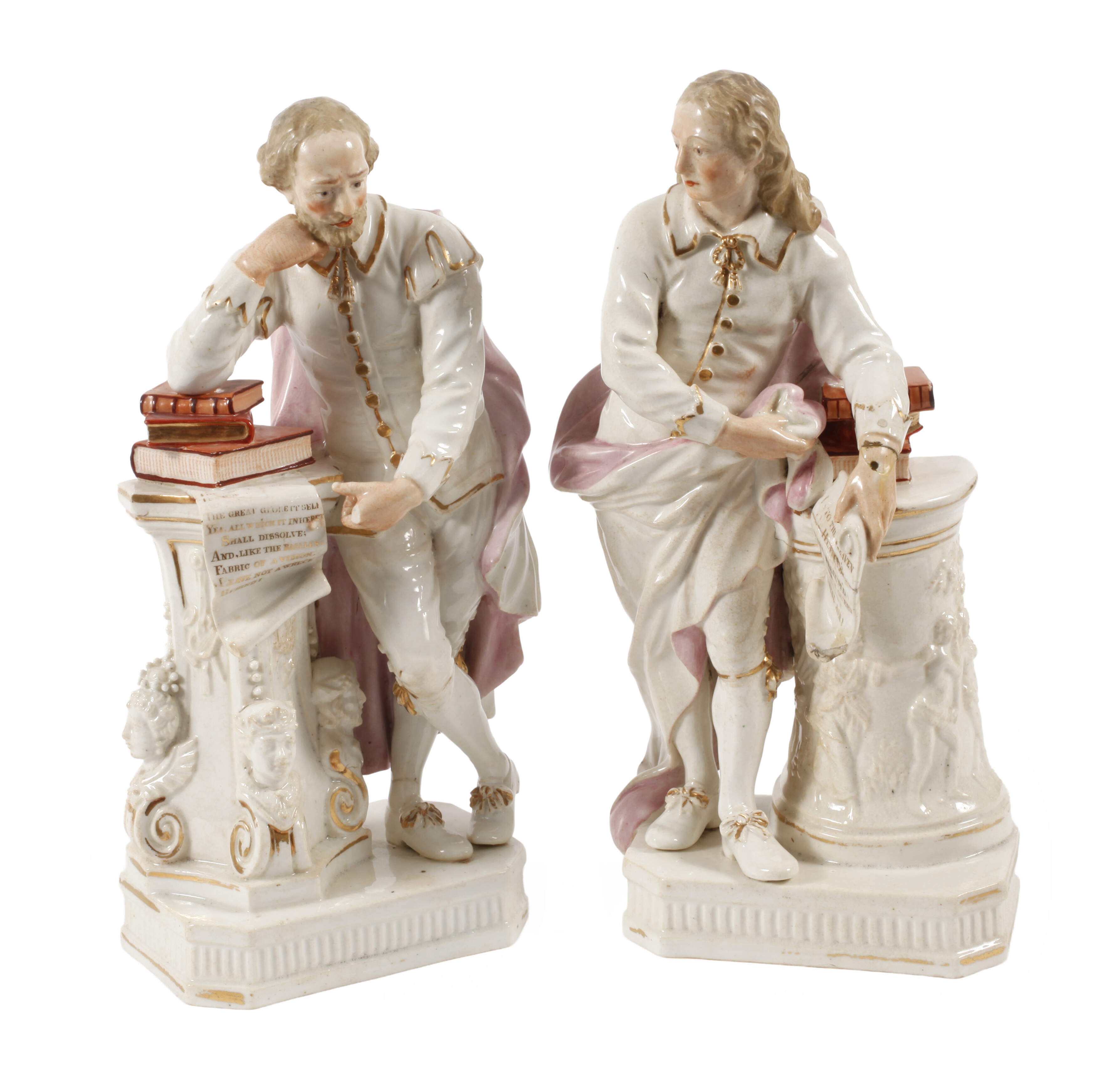 Derby Paar Standbilder Shakespeare und Milton