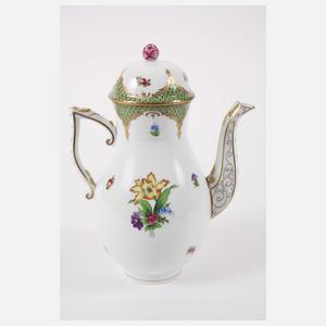 Herend Ungarn Kaffeekanne "Vieux Bouquet de Saxe"