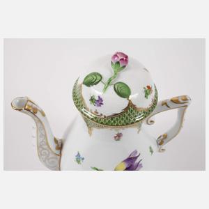 Herend Ungarn Kaffeekanne "Vieux Bouquet de Saxe"