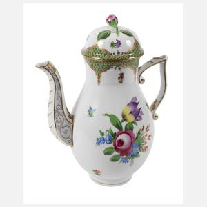 Herend Ungarn Kaffeekanne "Vieux Bouquet de Saxe"