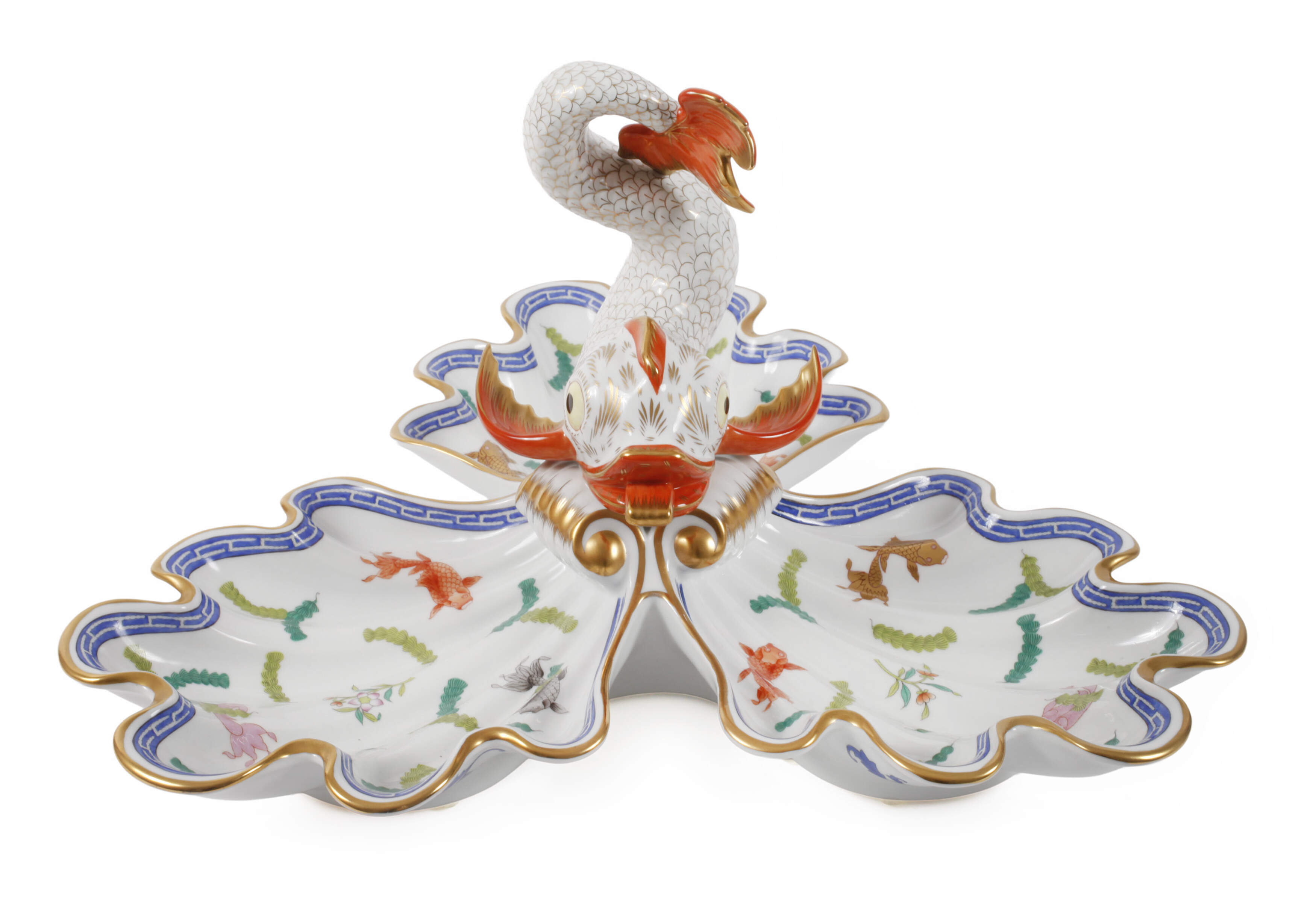 Herend Ungarn große Cabaretschale "Poissons"