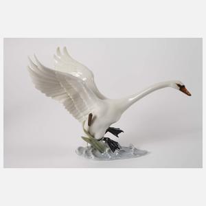 Hutschenreuther fliegende Wildenten und Schwan