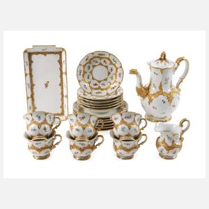 Meissen prunkvolles Kaffeeservice "B-Form"